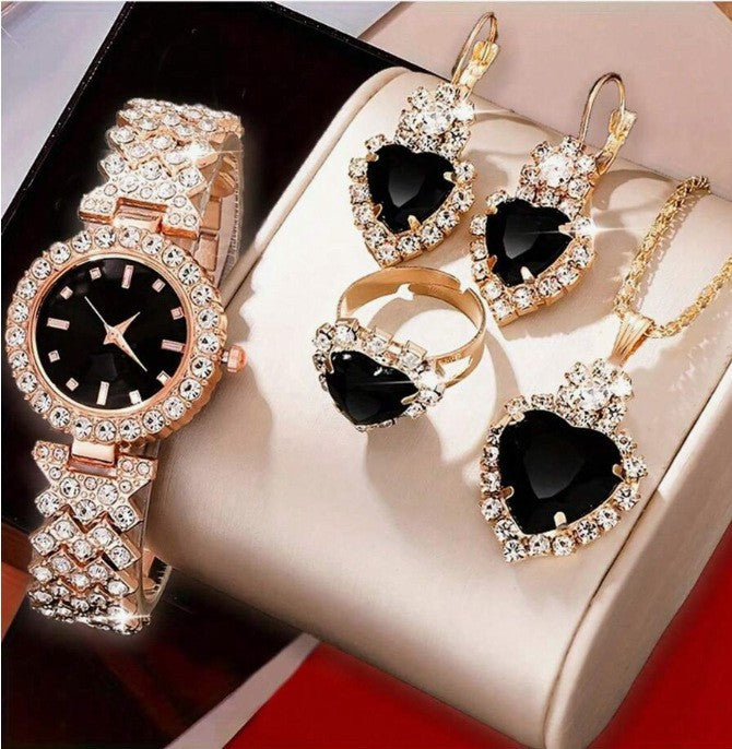 Quartz Jewelry Suit with Watch