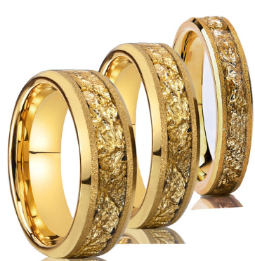 Gold Leaf Tungsten Steel Ring