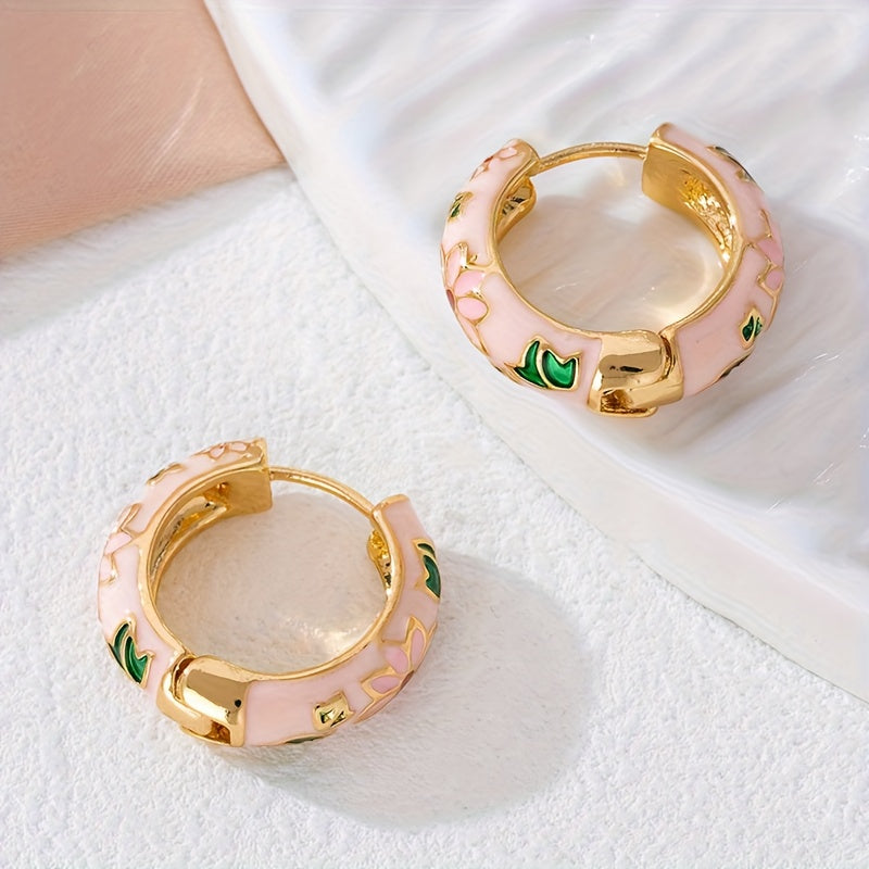 Exquisite Enamel Round Earrings