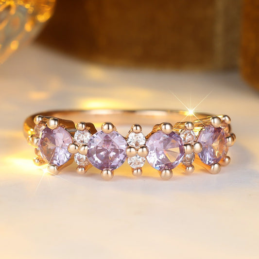 Purple Diamond-edged Ring