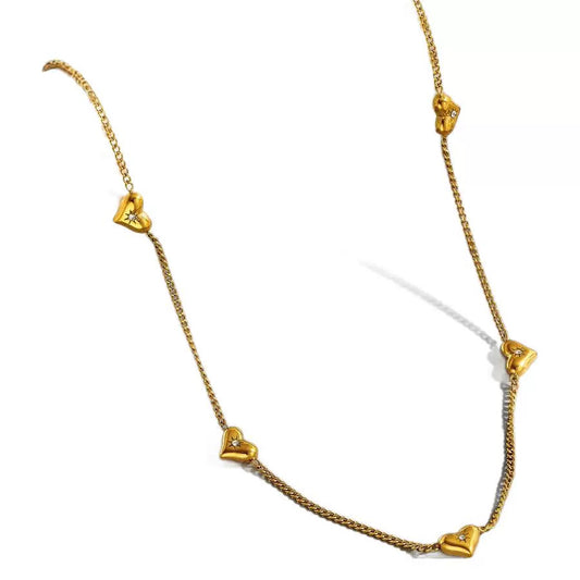 Heart-shaped Necklace Golden