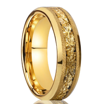 Gold Leaf Tungsten Steel Ring