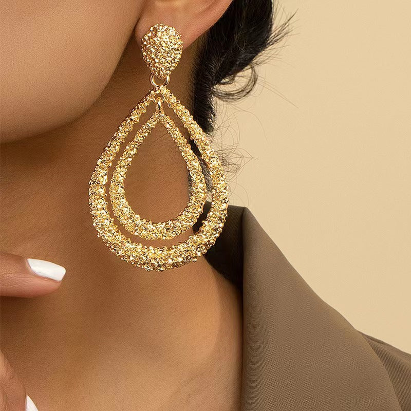 Teardrop Long Geometric Earrings