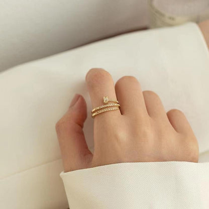 Silver Zircon Versatile Ring