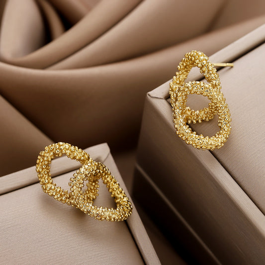 Retro Frosted Hoop Earrings