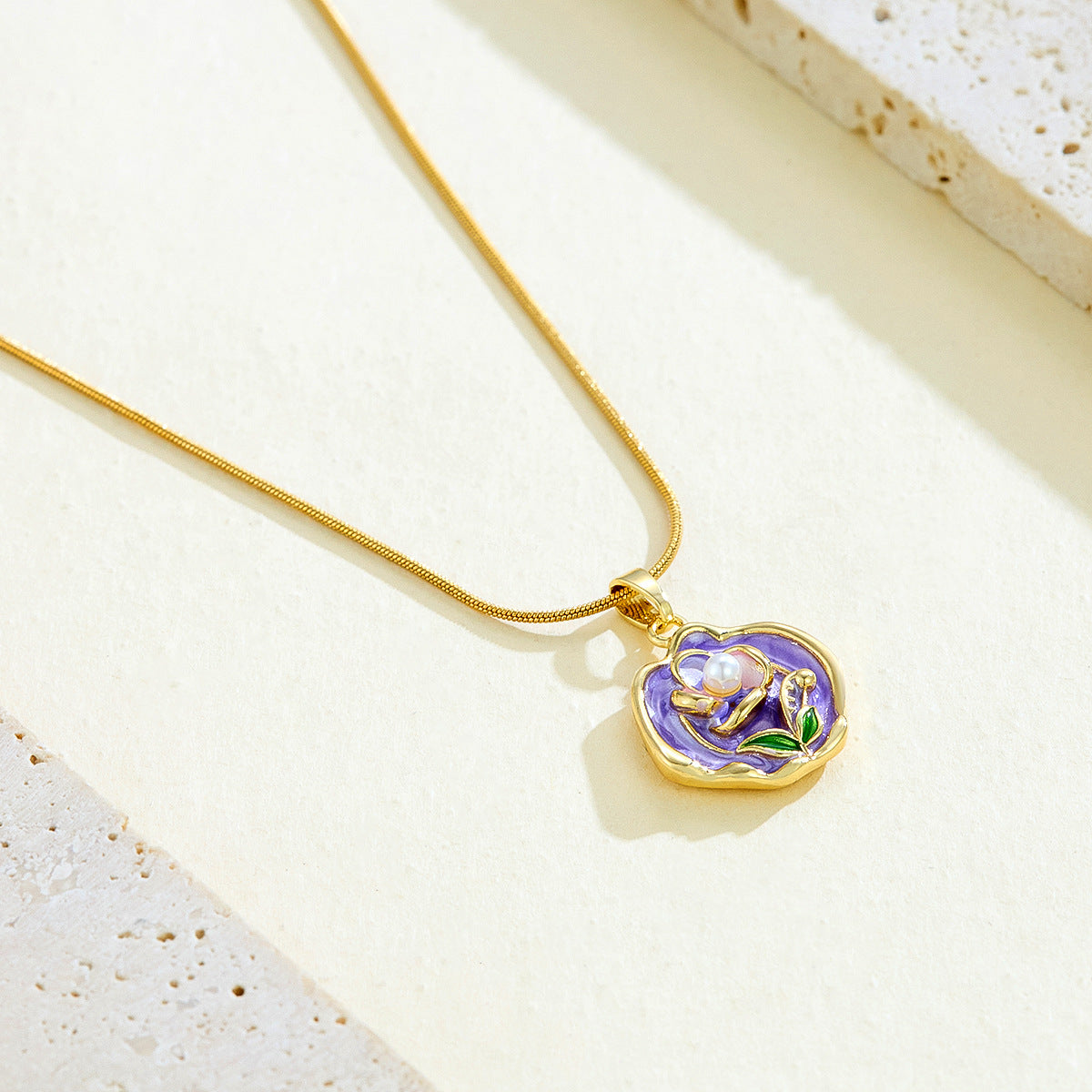Enamel-flower Necklace