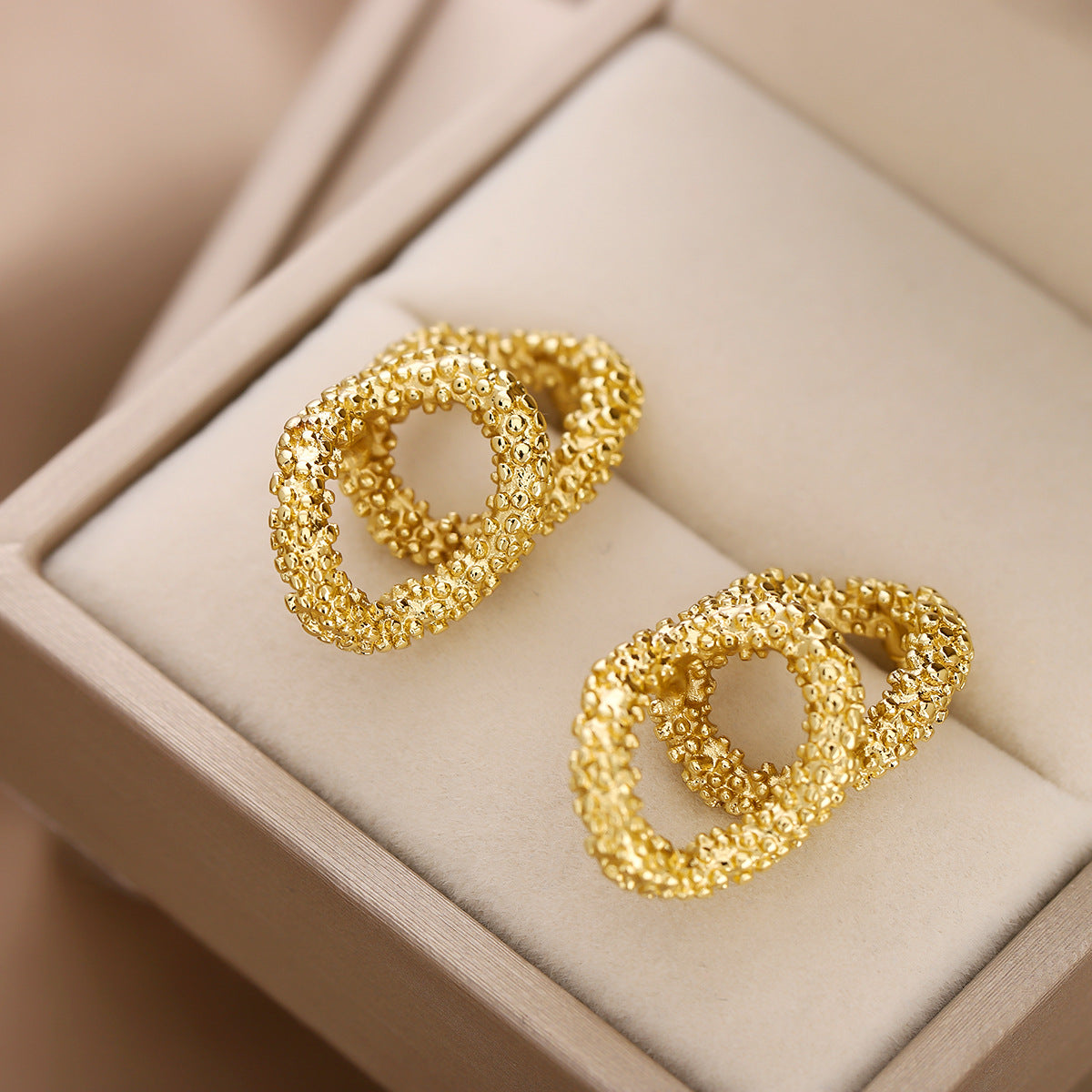 Retro Frosted Hoop Earrings