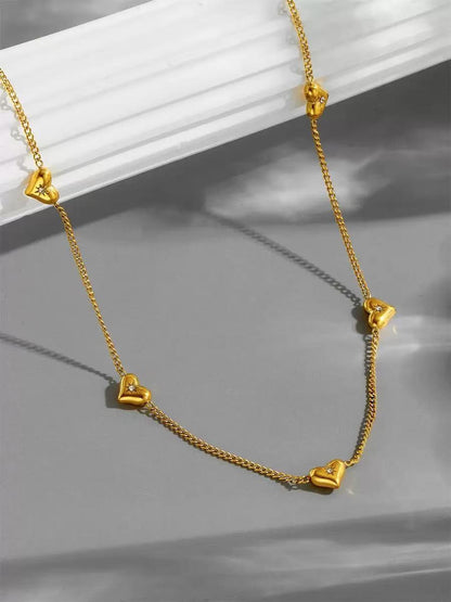 Heart-shaped Necklace Golden