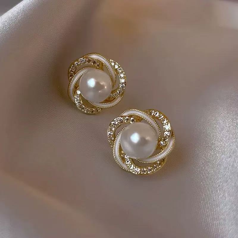 Diamond-Encrusted Red Earrings