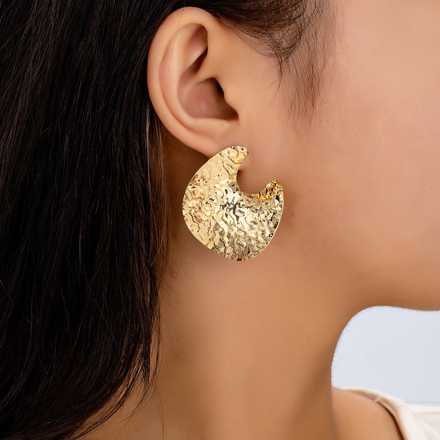 Water-wave Crescent Earrings
